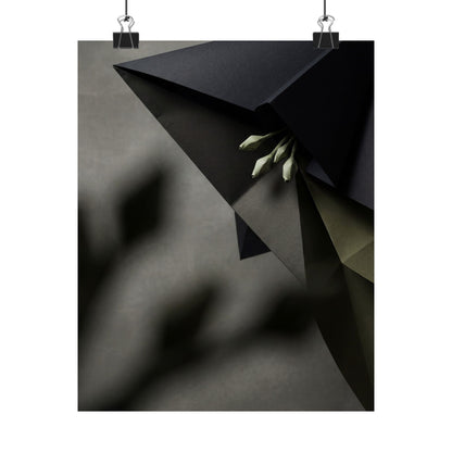 Paper Fold Wall Art Print | Spring Dark Japandi Moody Minimal Art Art Print