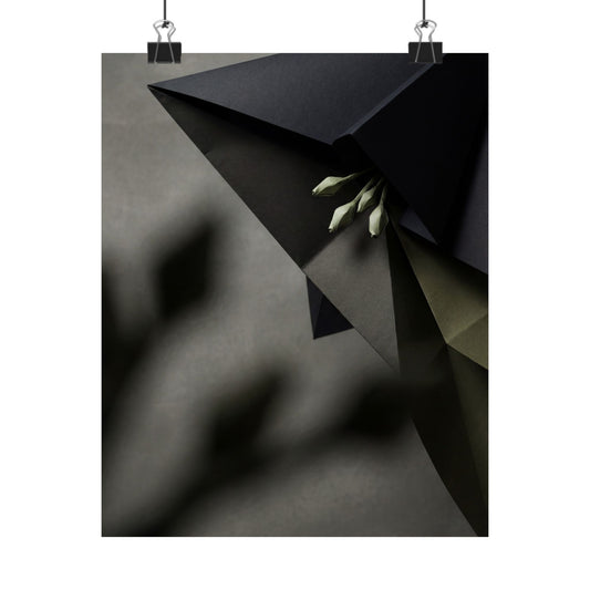Paper Fold Wall Art Print | Spring Dark Japandi Moody Minimal Art Art Print