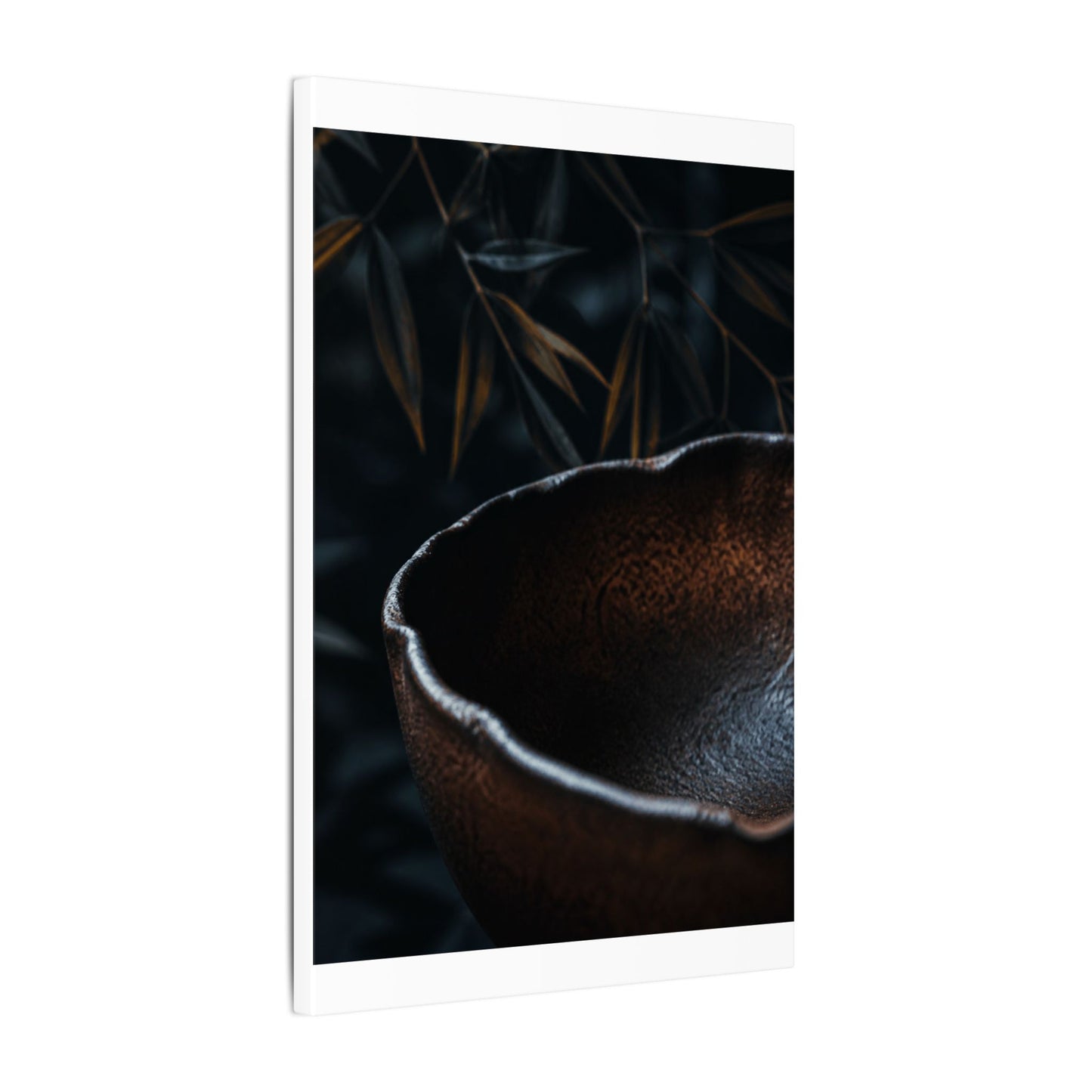 Luxurious Ceramic Bowl Canvas Art - Shadow Zen Dark Japandi