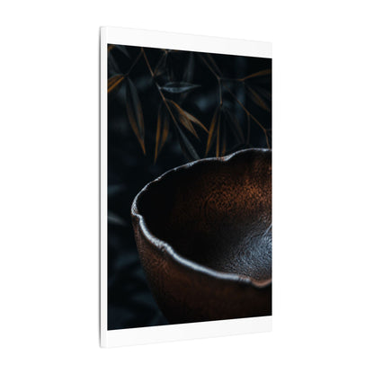 Luxurious Ceramic Bowl Canvas Art - Shadow Zen Dark Japandi