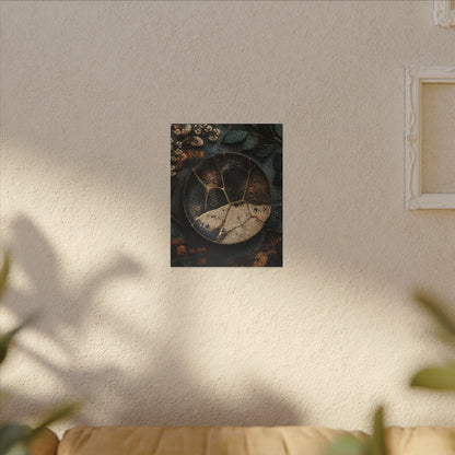Kintsugi Rust Patina in Dawn | Gold Repair Canvas Art
