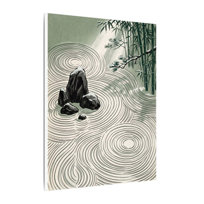 Shibui Rock Garden Canvas Art - Zen Ukiyo E Inspired