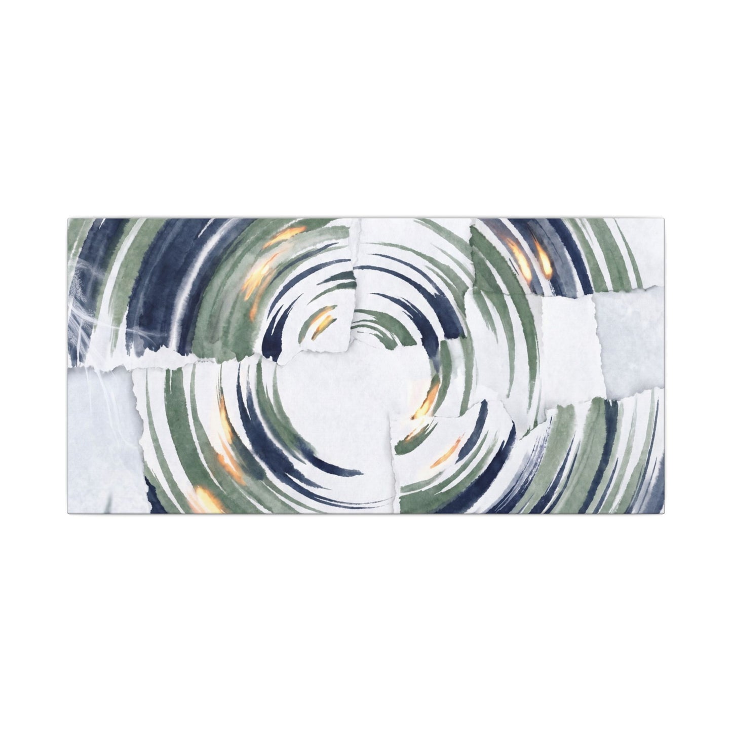 Winter Water Ripple Sumi E Canvas Art | Peaceful Decor