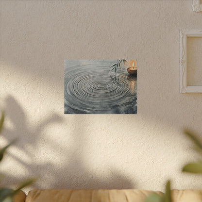 Water Ripple Sumi E Canvas Art | Calm Zen Art