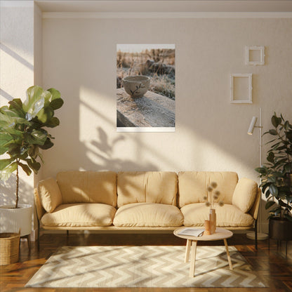 Golden Hour Ceramic Bowl Canvas Art - Japandi Ma