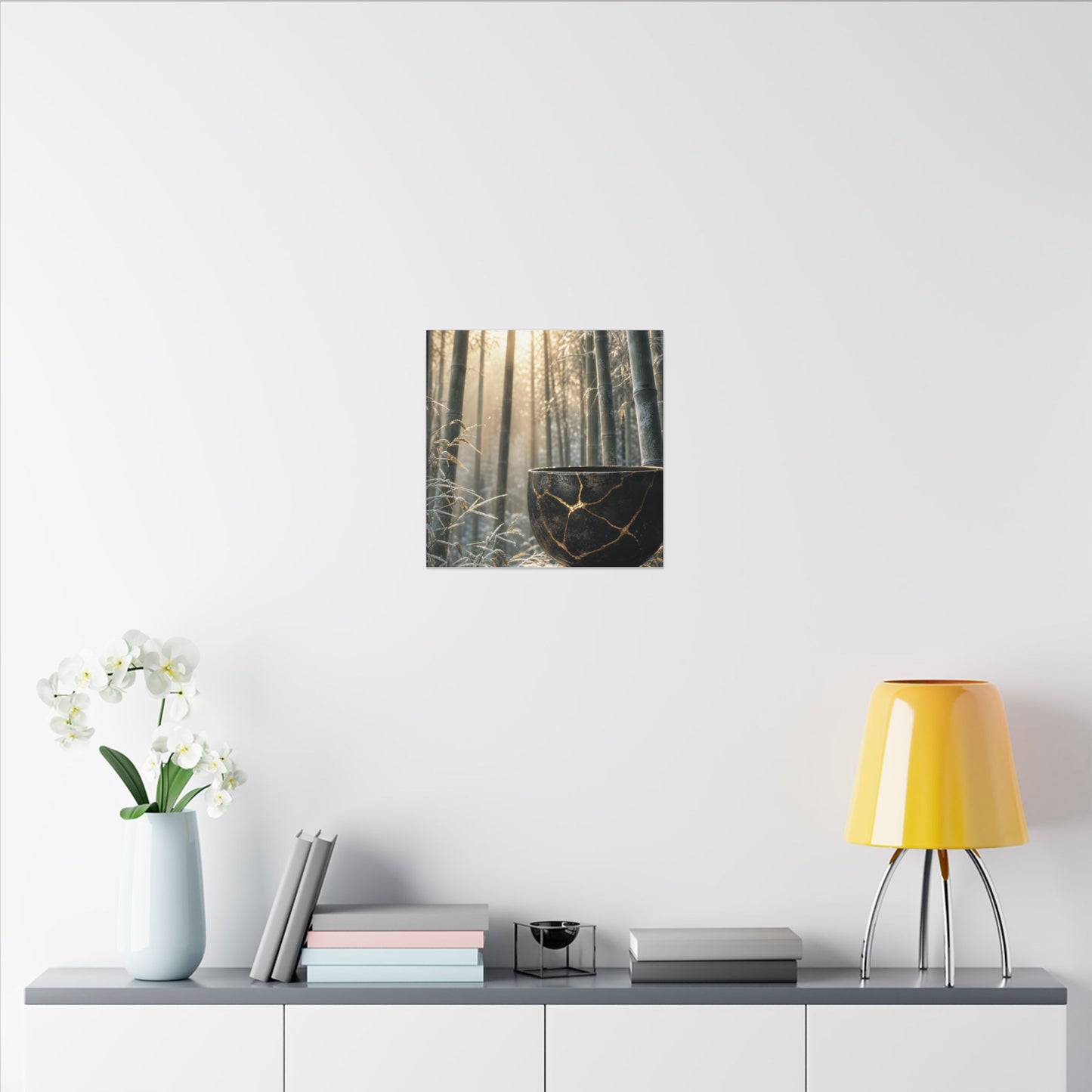 Fukinsei Bamboo Grove Canvas Art - Kintsugi Gold Repair