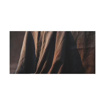 Silk Drape Canvas Art | Winter Dark Japandi Shadow Zen Art