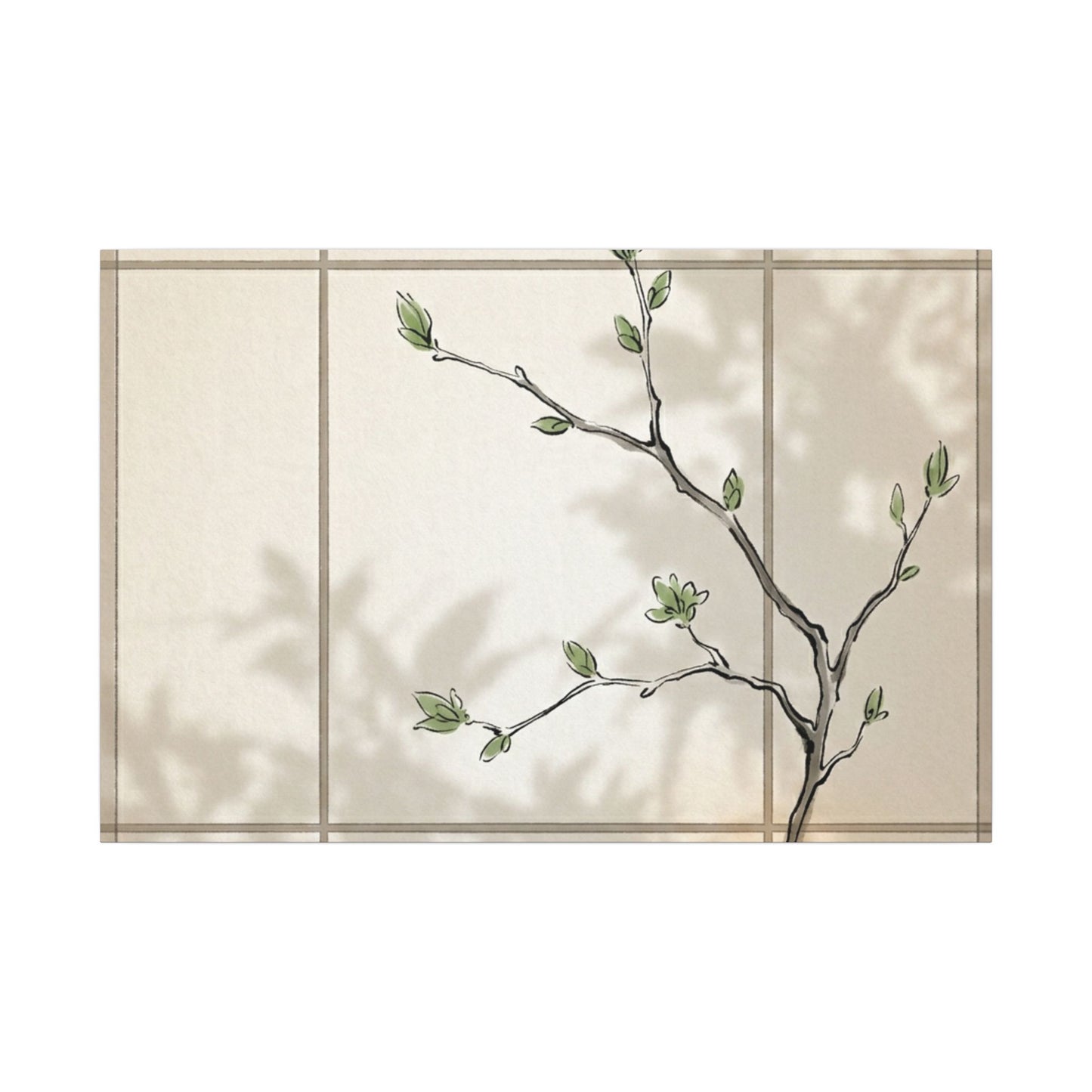 Shoji Screen Spring Canvas Art | Japandi Cozy Design Art Print