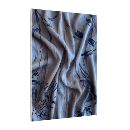 Silk Drape Winter Canvas Art | Japandi Earthy Design