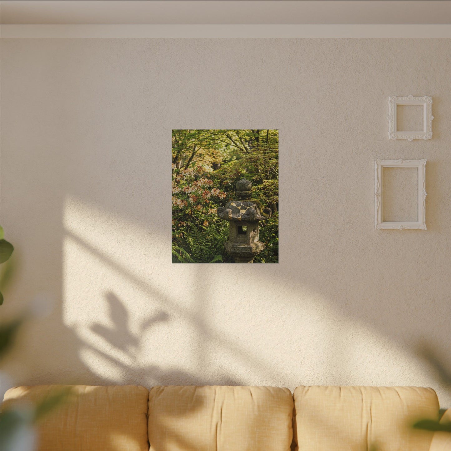 Spring Stone Lantern Gold Repair Canvas Art | Beautiful Decor