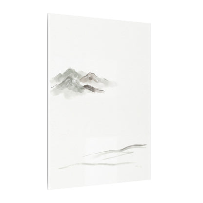 Winter Mountain Mist Minimal Line Canvas Art | Elegant Decor