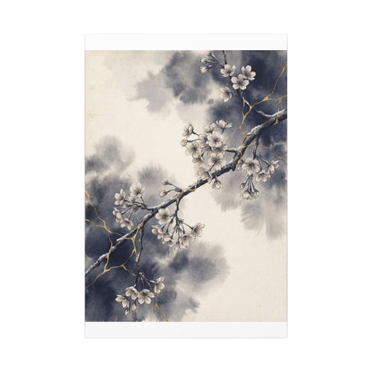 Ma Cherry Blossom Canvas Art - Kintsugi Gold Vein