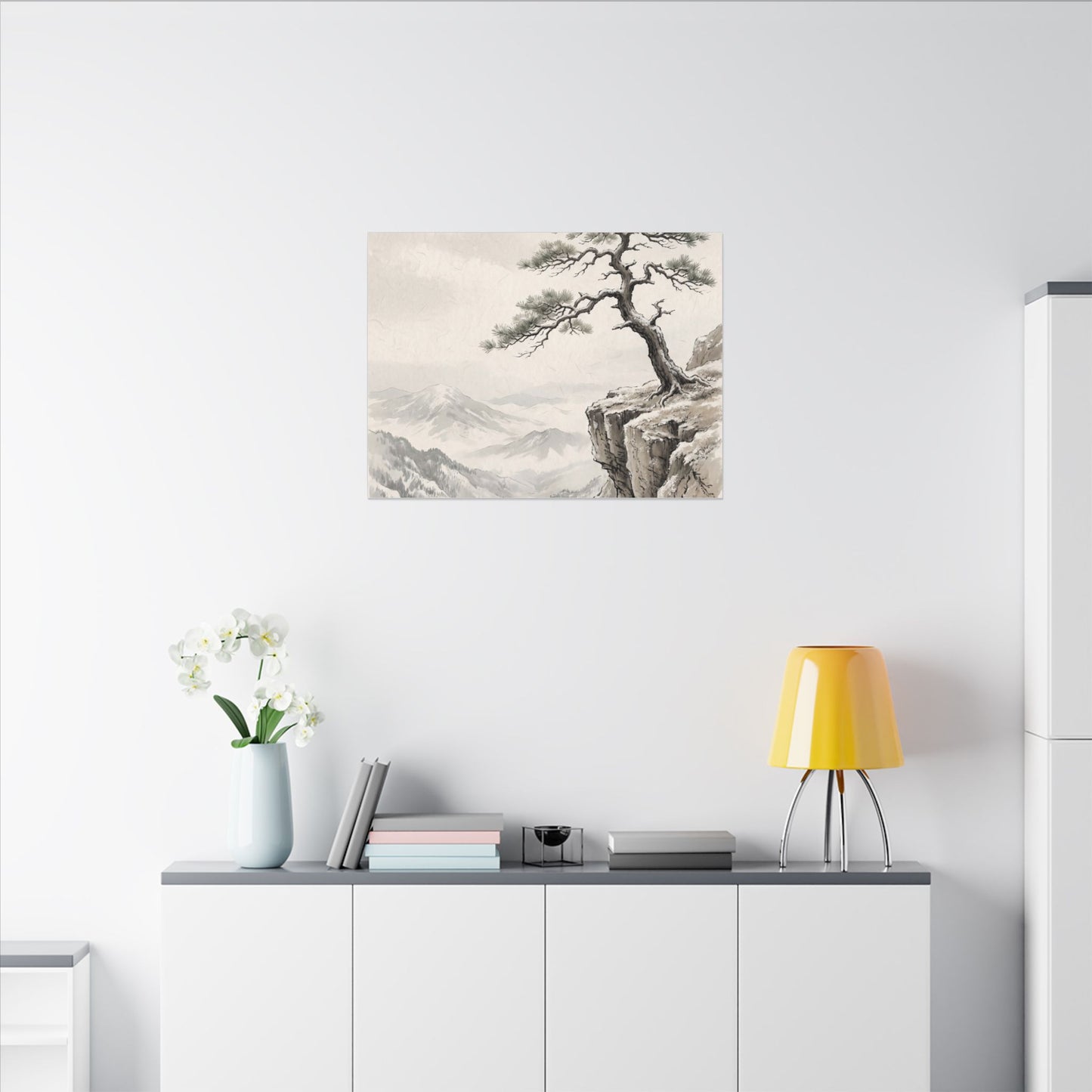 Seijaku Pine Tree Canvas Art - Japandi Japanese Pattern