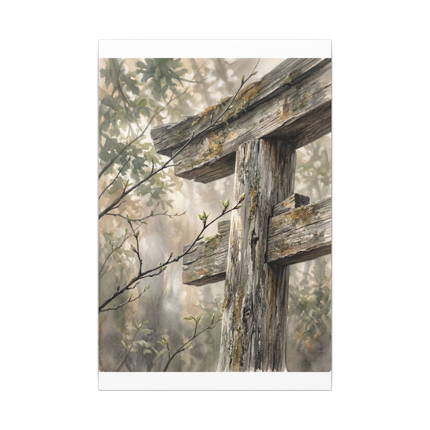 Torii Gate Spring Canvas Art | Japandi Neutral Design