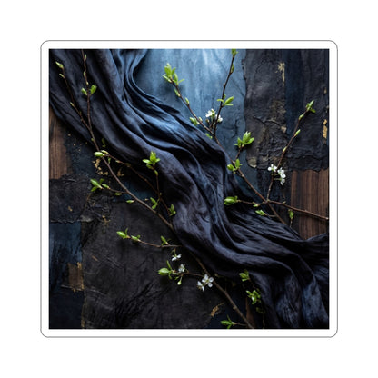 Spring Silk Drape Dark Texture Sticker | Luxurious Decor Art Print