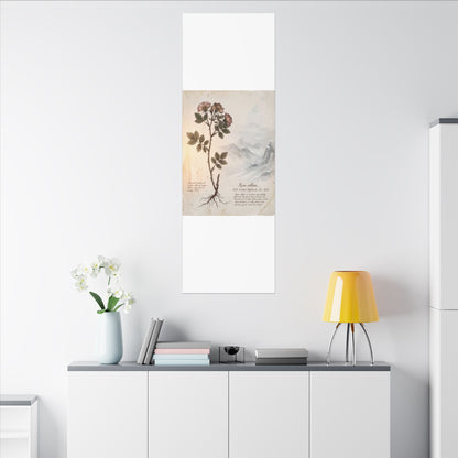 Winter Mountain Mist Herbarium Canvas Art | Earthy Decor