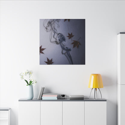 Dark Japandi Incense Smoke in Dawn | Moody Minimal Canvas Art