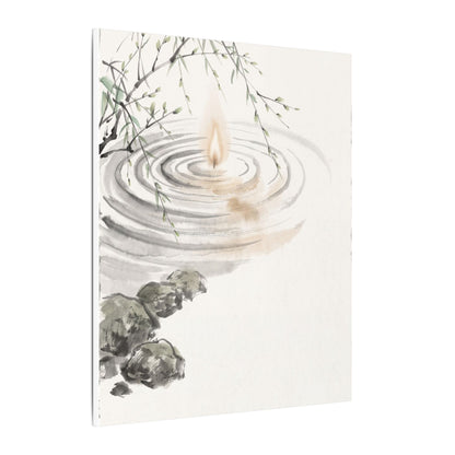 Water Ripple Sumi E Canvas Art | Tranquil Zen Art