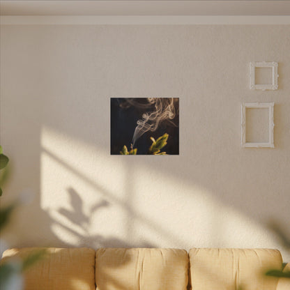 Golden Hour Incense Smoke Canvas Art - Dark Japandi Kanso