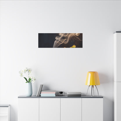 Golden Hour Incense Smoke Canvas Art - Dark Japandi Kanso