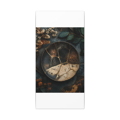 Kintsugi Rust Patina in Dawn | Gold Repair Canvas Art