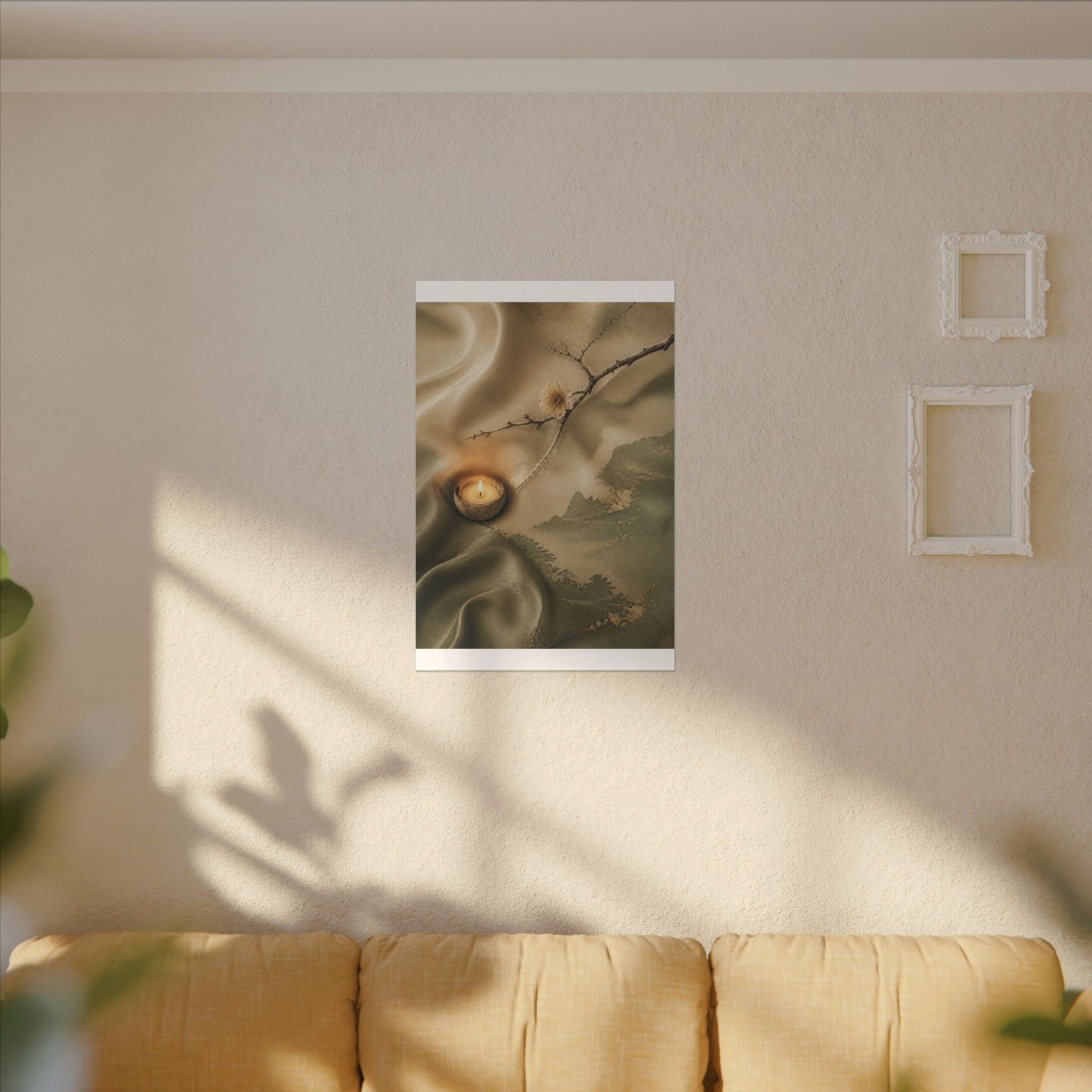 Silk Drape Japanese Pattern Canvas Art | Warm Japandi Art