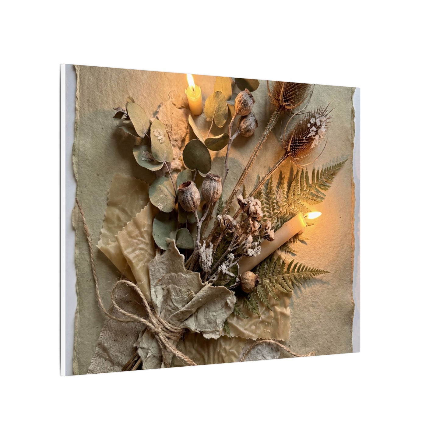 Dried Flowers Texture Canvas Art | Warm Japandi Art