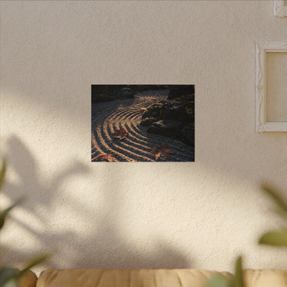 Rock Garden Moody Minimal Canvas Art | Bold Dark Japandi Art