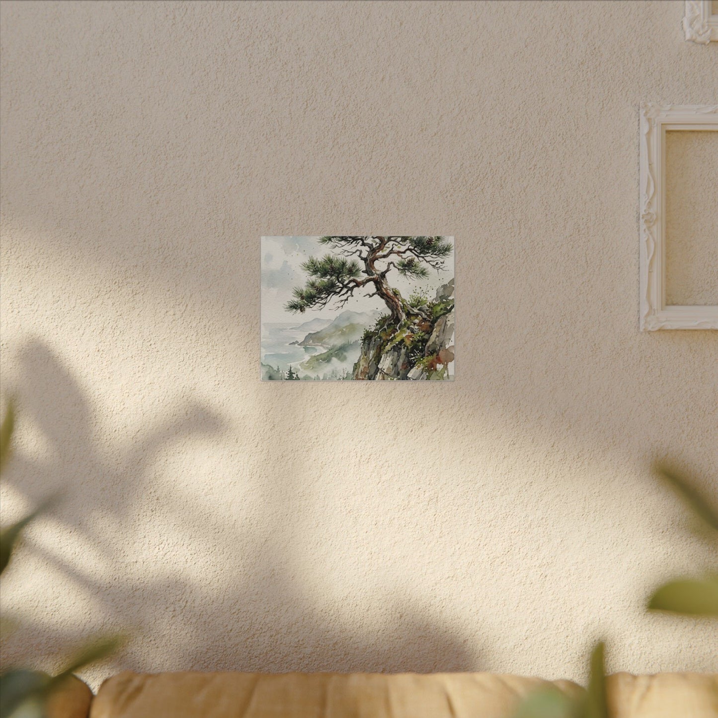 Pine Tree Spring Canvas Art | Japandi Neutral Design