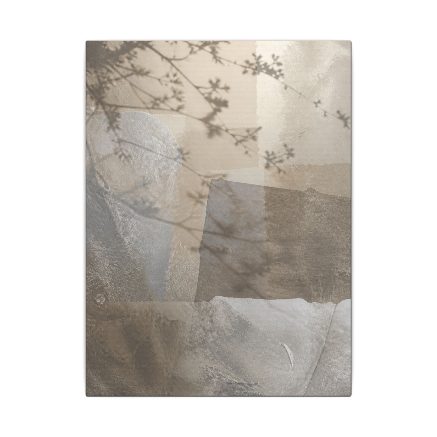Neutral Shadow Play Canvas Art - Texture Japandi