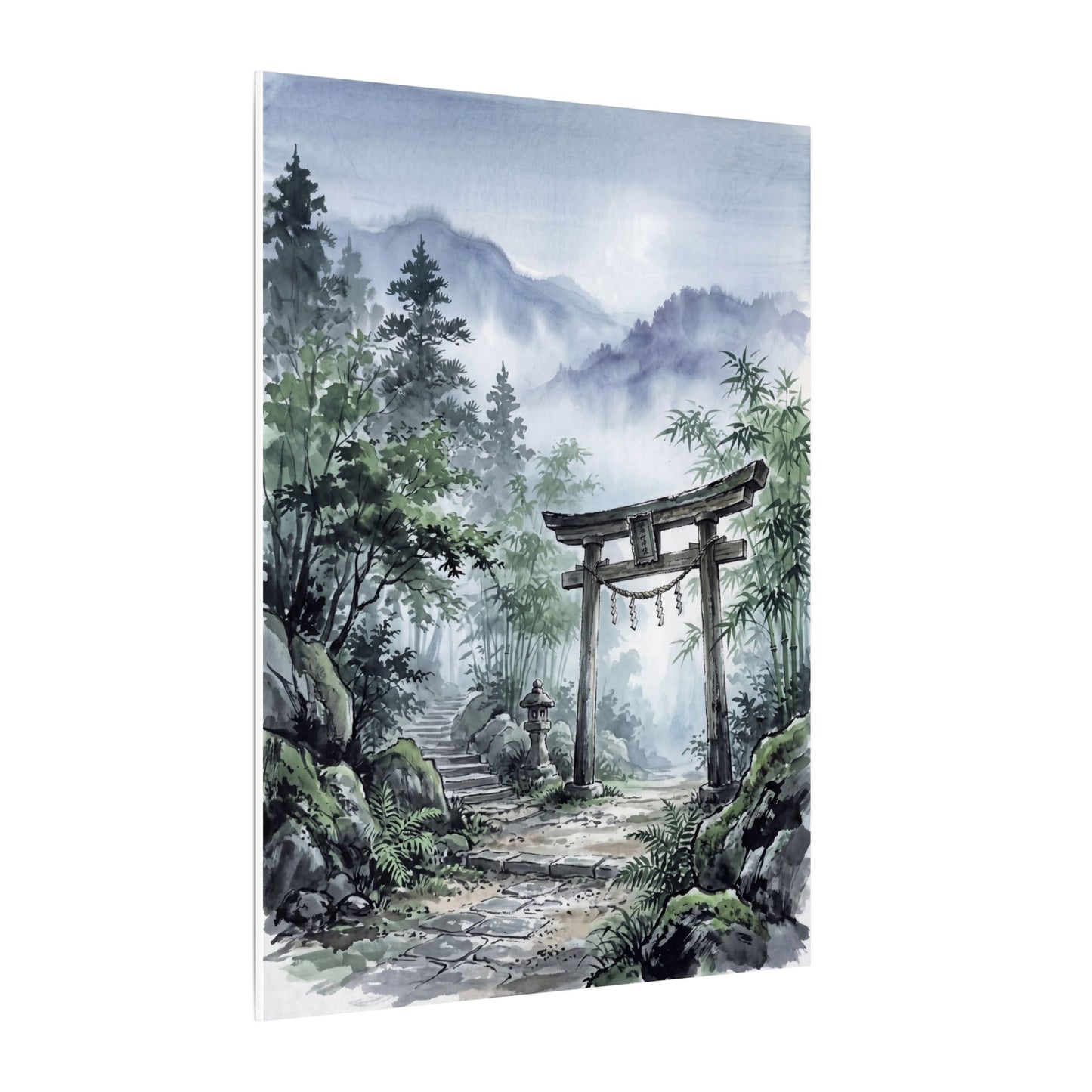 Moonlight Torii Gate Canvas Art - Zen Fukinsei