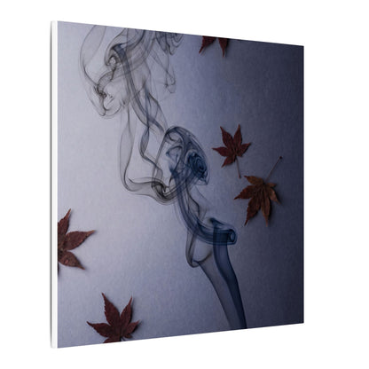 Dark Japandi Incense Smoke in Dawn | Moody Minimal Canvas Art