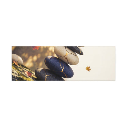 Ma River Stones Canvas Art - Kintsugi Gold Vein
