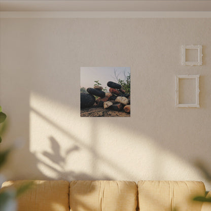 River Stones Canvas Art | Spring Kintsugi Broken Beauty Art