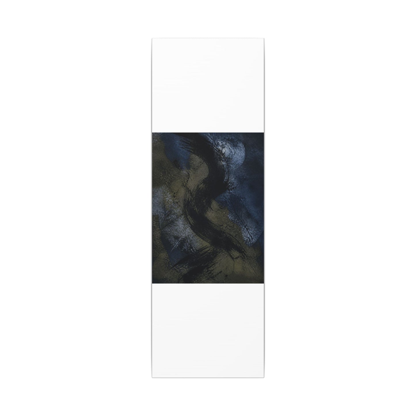 Shibui Ink Brushstroke Canvas Art - Dark Japandi Dark Texture