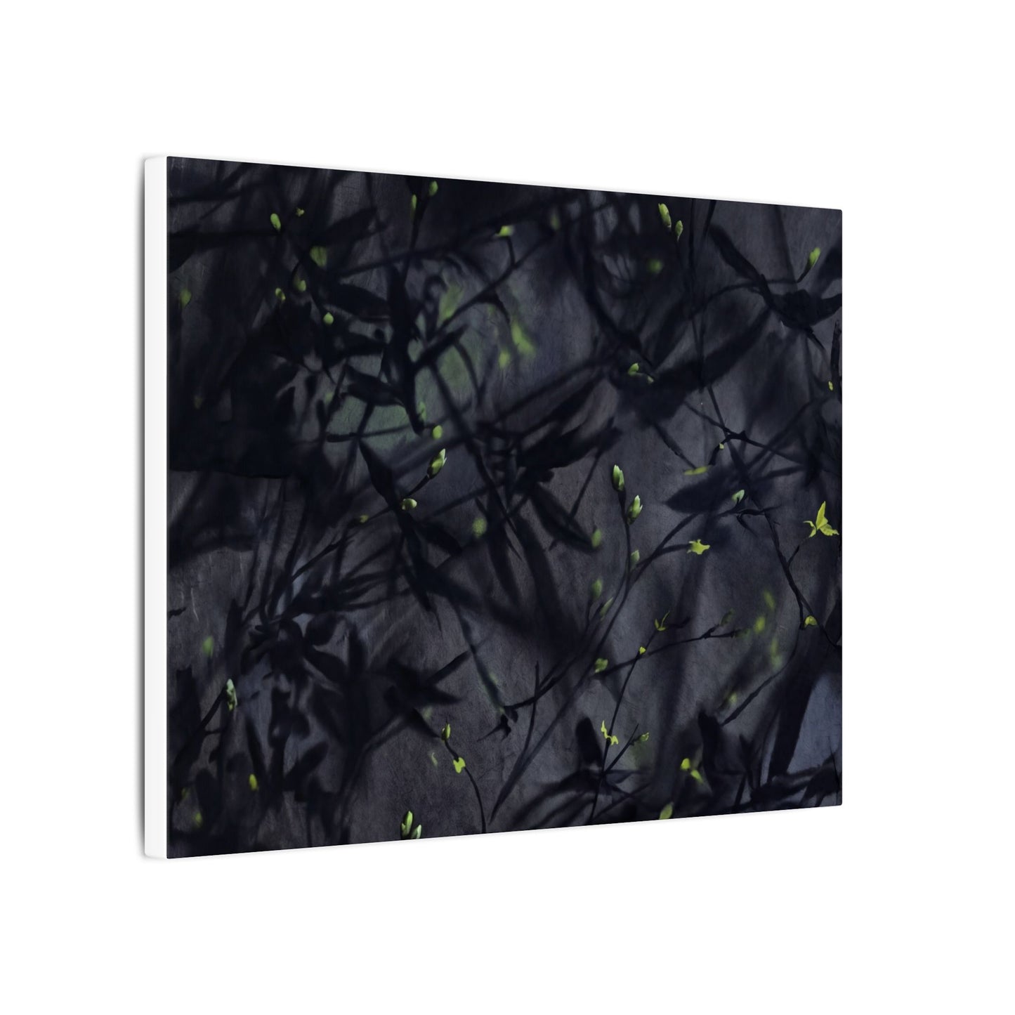 Shadow Play Spring Canvas Art | Dark Japandi Atmospheric Design