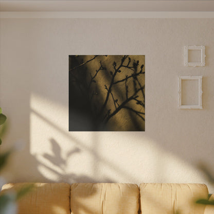 Golden Hour Shadow Play Canvas Art - Dark Japandi Seijaku