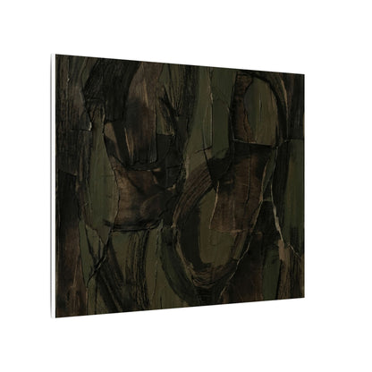 Mixed Media Dark Japandi Textured Canvas Art