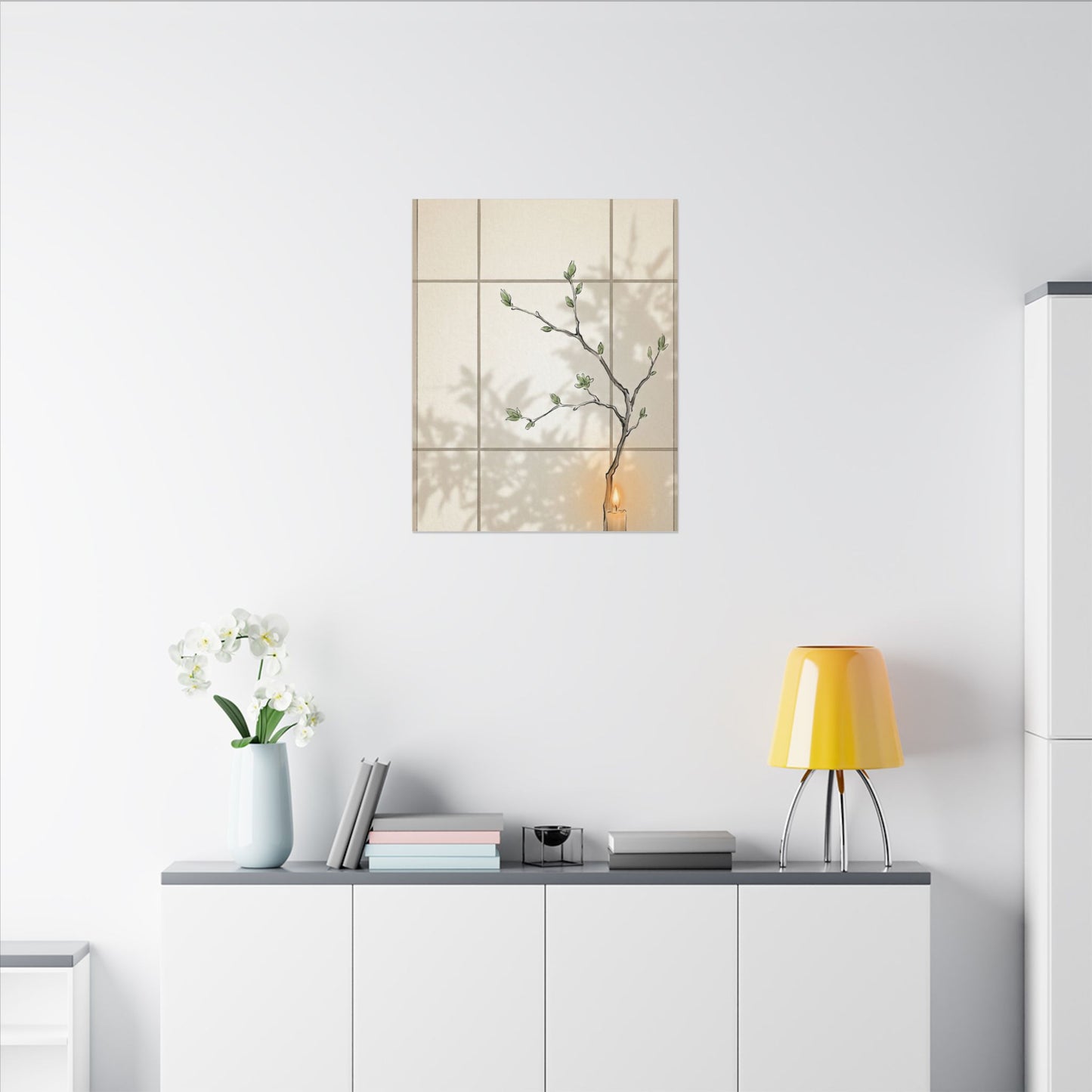 Shoji Screen Spring Canvas Art | Japandi Cozy Design