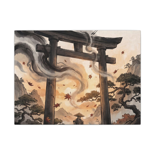 Torii Gate Ukiyo E Inspired Canvas Art | Serene Zen Art