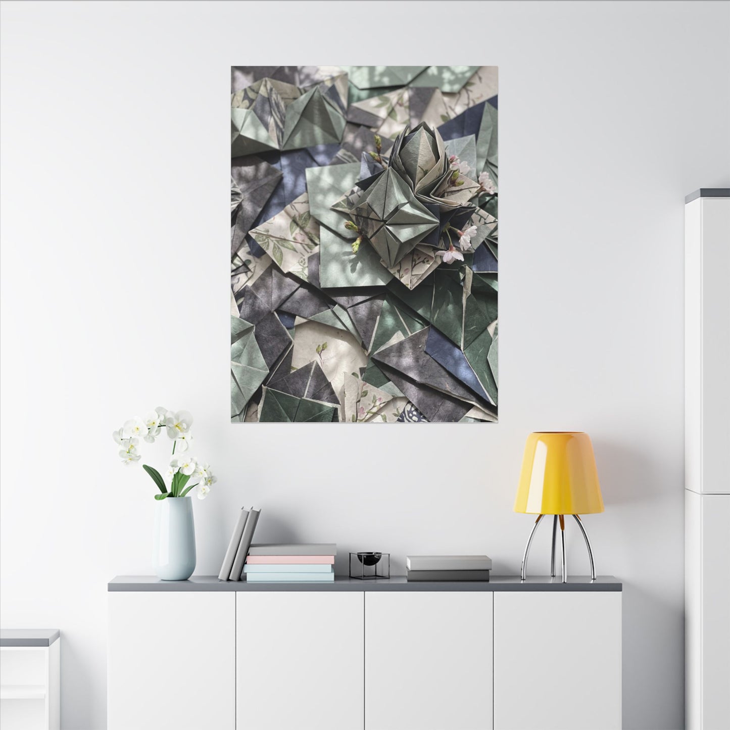 Shibui Paper Fold Canvas Art - Japandi Japanese Pattern