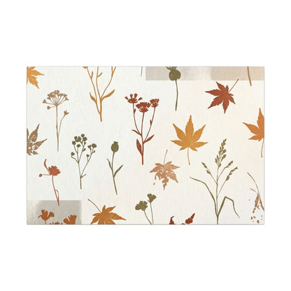 Autumn Dried Flowers Japanese Pattern Canvas Art | Elegant Decor