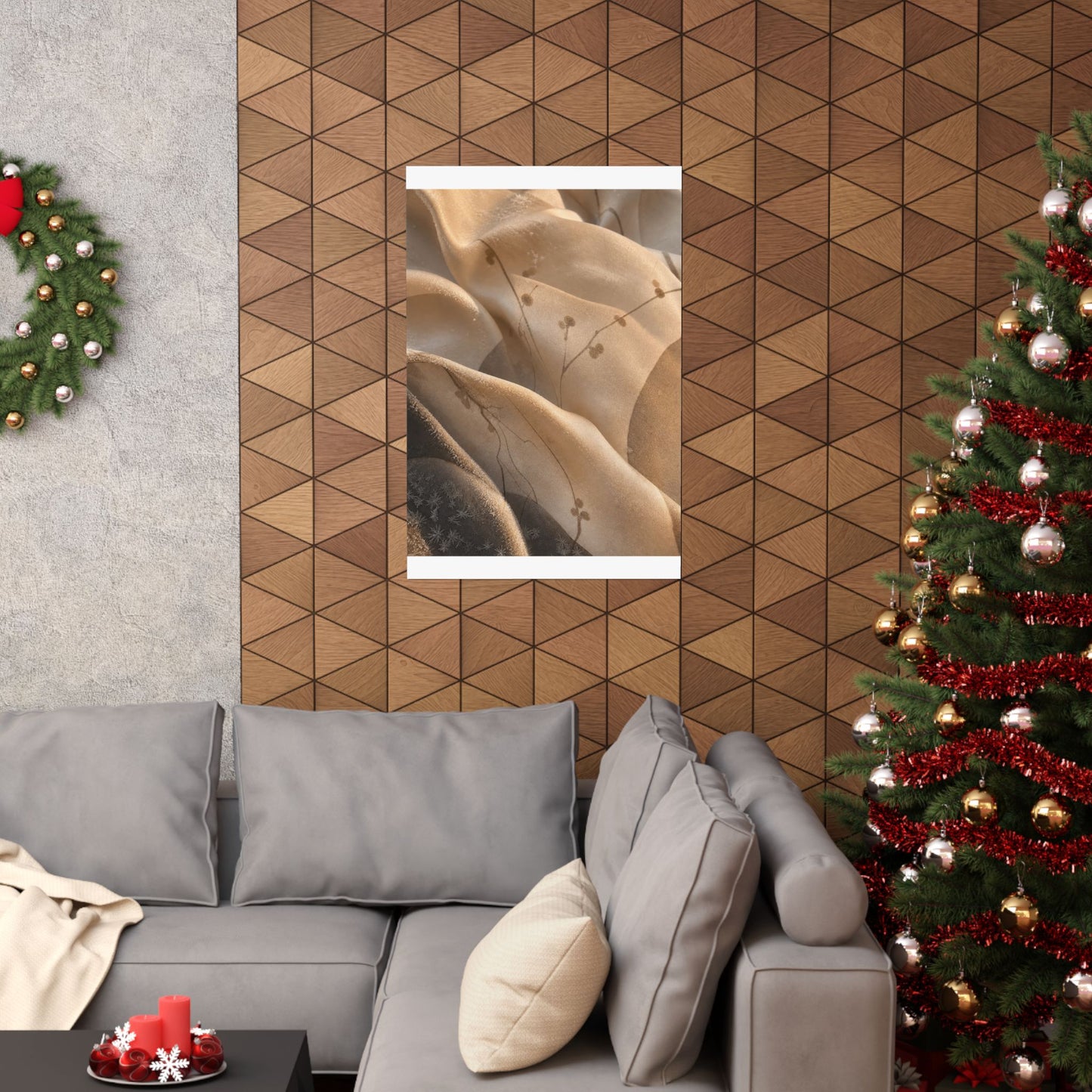 Silk Drape Winter Wall Art Print | Japandi Cozy Design