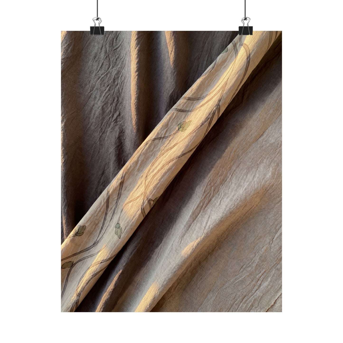 Silk Drape Japanese Pattern Wall Art Print | Neutral Japandi Art