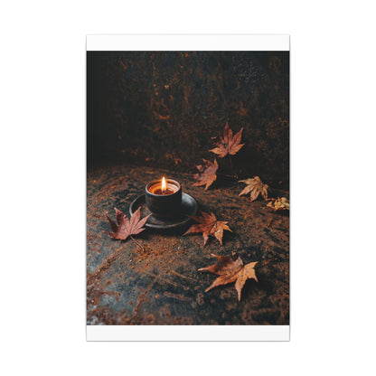 Dark Japandi Rust Patina in Candlelight | Shadow Zen Canvas Art