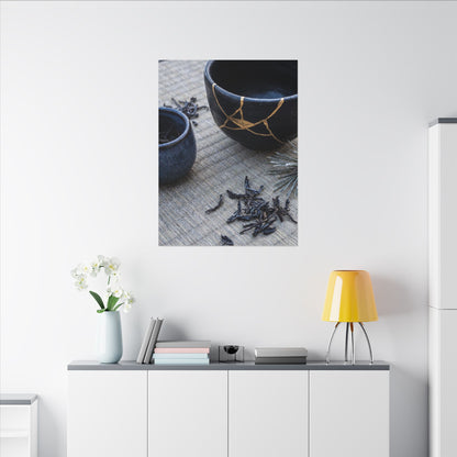 Kintsugi Tea Ceremony in Overcast | Gold Vein Canvas Art