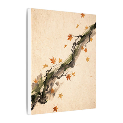 Ink Brushstroke Autumn Canvas Art | Zen Calm Design