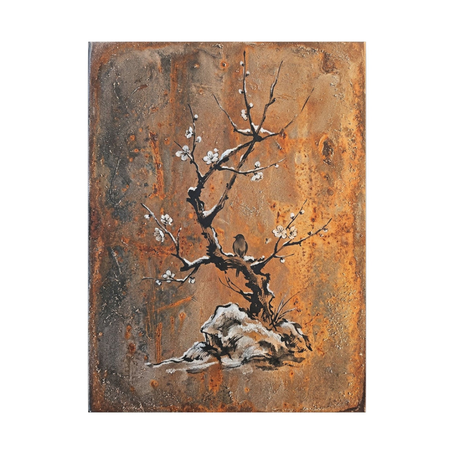 Datsuzoku Rust Patina Canvas Art - Zen Sumi E