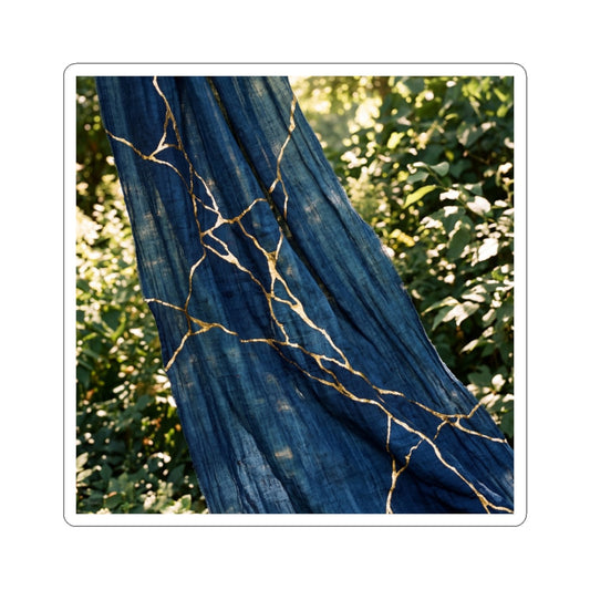 Silk Drape Sticker | Summer Kintsugi Gold Repair Art Art Print