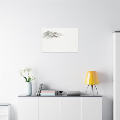 Winter Mountain Mist Minimal Line Canvas Art | Elegant Decor
